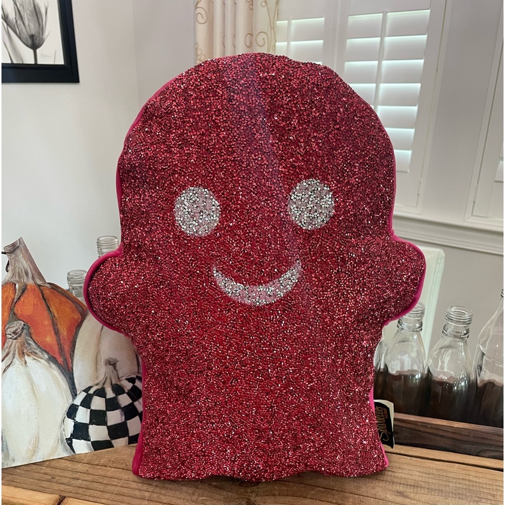 “SPARKLES HOME” PINK HALLOWEEN SEQUIN GHOST PILLOW